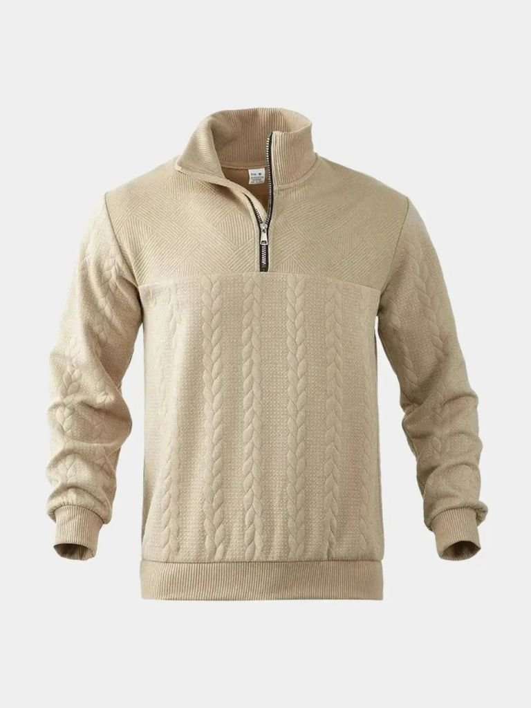 Essential Henley Pullover mit Viertelreißverschluss - Manly Man