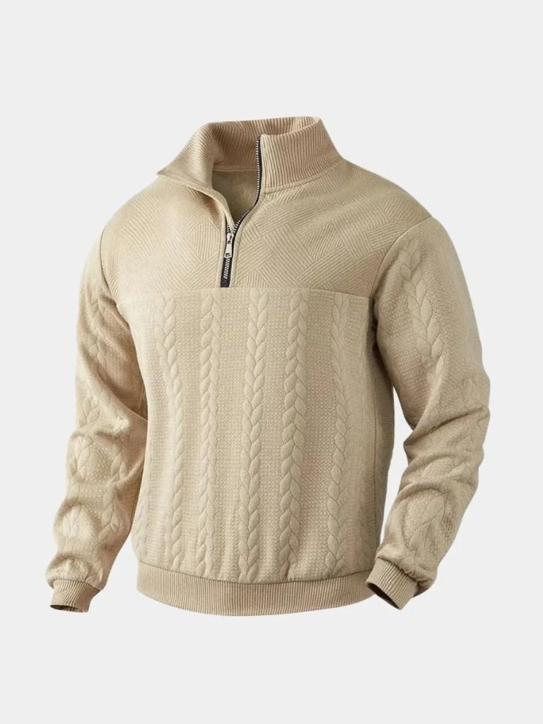 Essential Henley Pullover mit Viertelreißverschluss - Manly Man