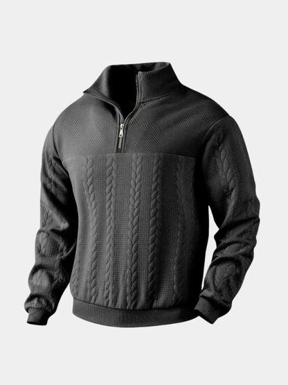 Essential Henley Pullover mit Viertelreißverschluss - Manly Man