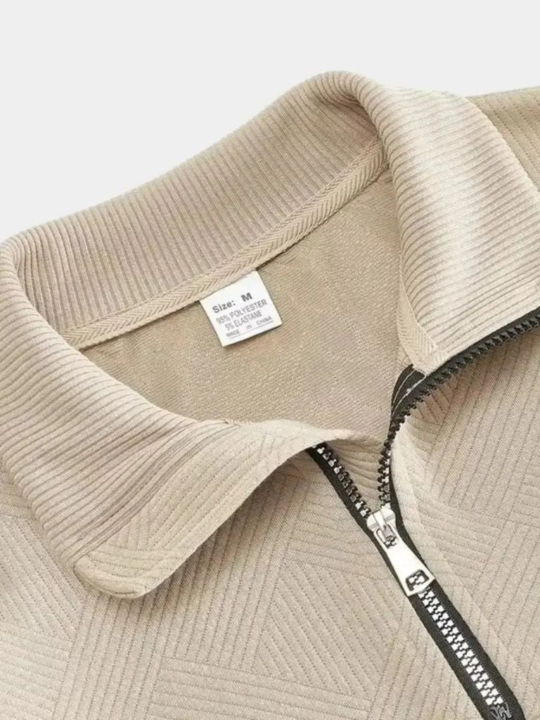 Essential Henley Pullover mit Viertelreißverschluss - Manly Man