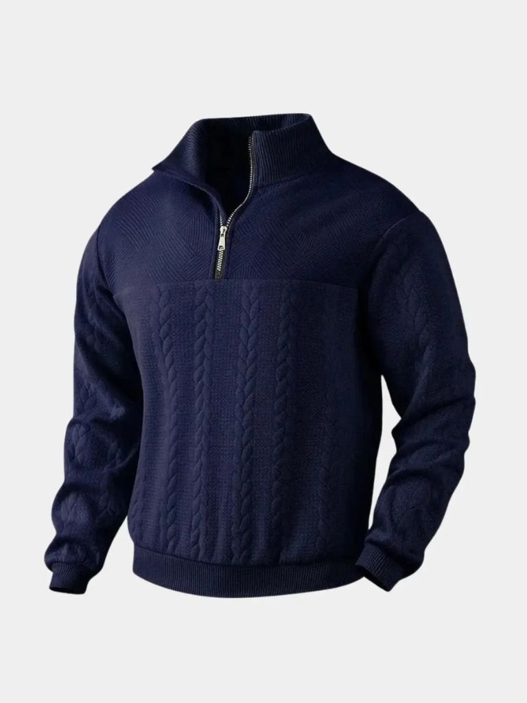 Essential Henley Pullover mit Viertelreißverschluss - Manly Man