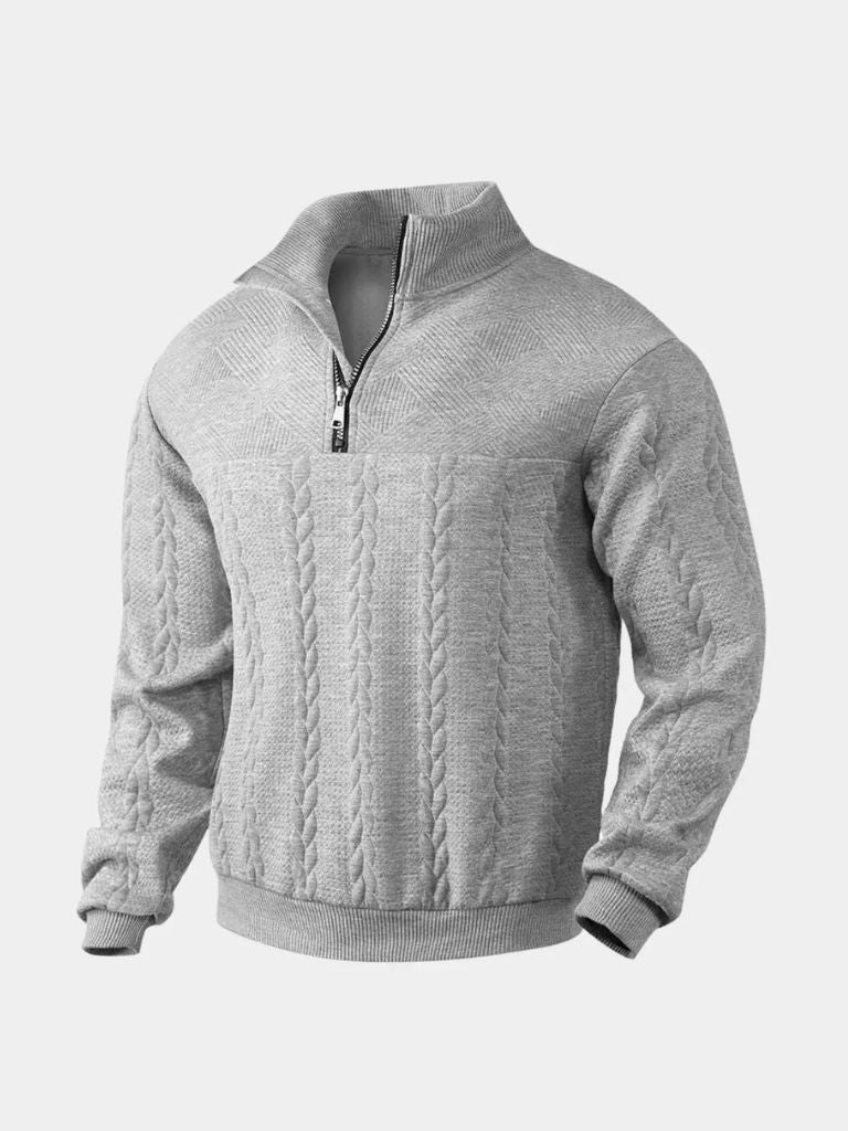 Essential Henley Pullover mit Viertelreißverschluss - Manly Man