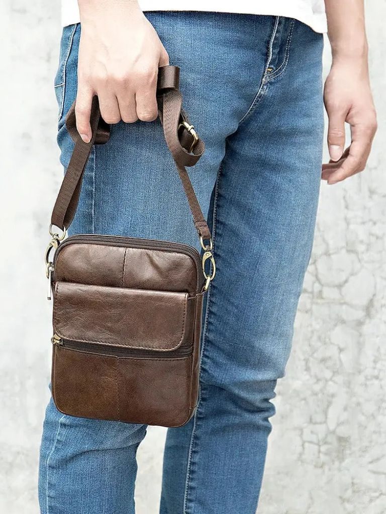 Essential Leather Shoulder Bag - Manly Man