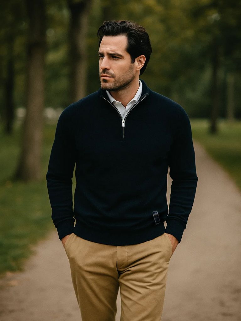 Essential Quarter-Zip Jumper Sweater - Manly Man