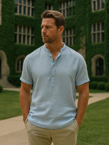 Essential Short Sleeve Linen Shirt - Manly Man
