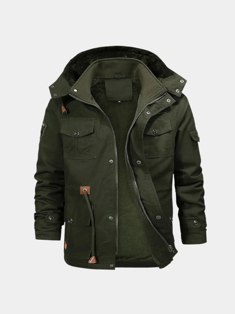 Fleece Hooded Bomber Jacket - Manly Man