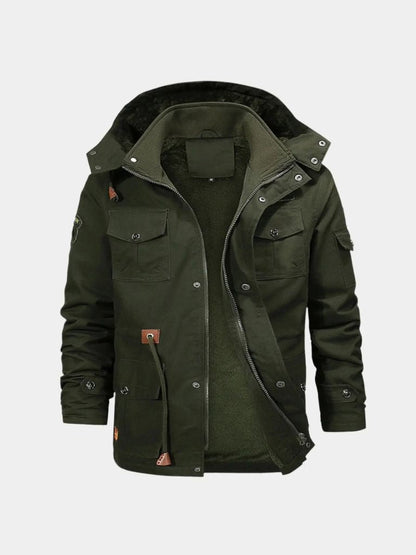 Fleece Hooded Bomber Jacket - Manly Man