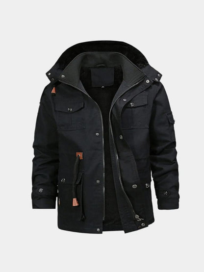 Fleece Hooded Bomber Jacket - Manly Man