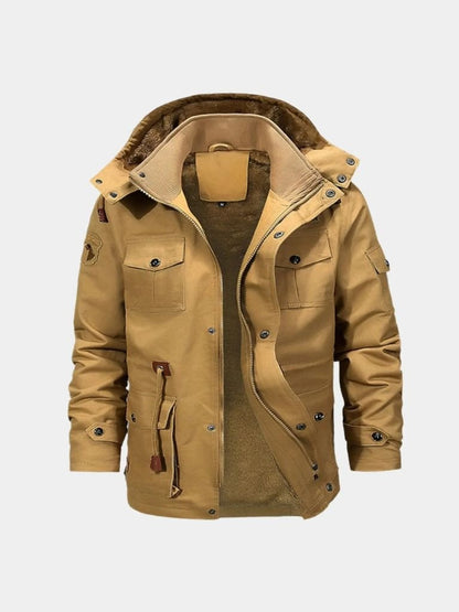 Fleece Hooded Bomber Jacket - Manly Man