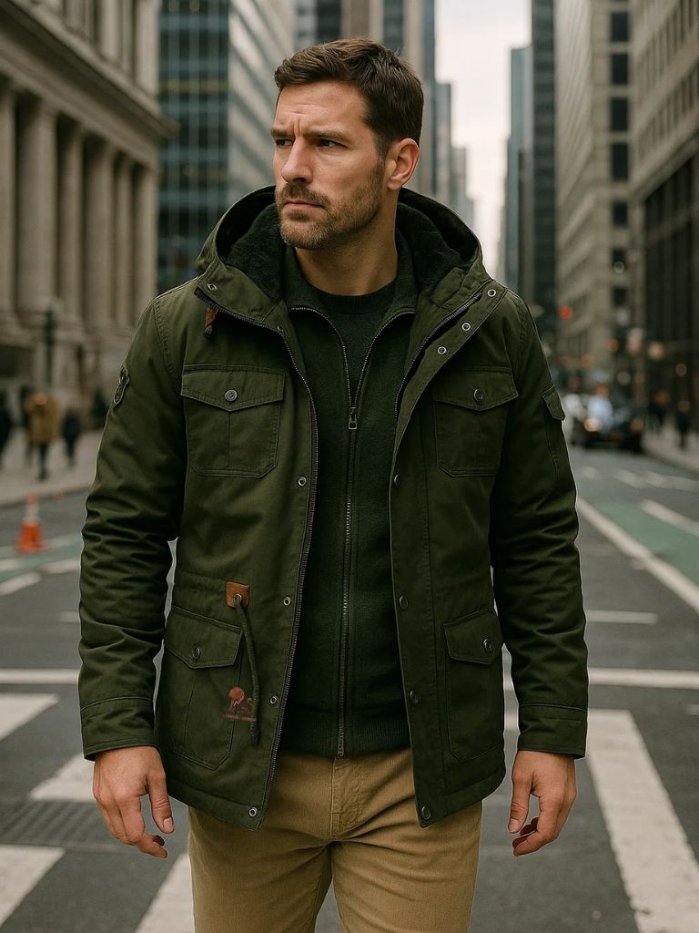 Fleece Hooded Bomber Jacket - Manly Man
