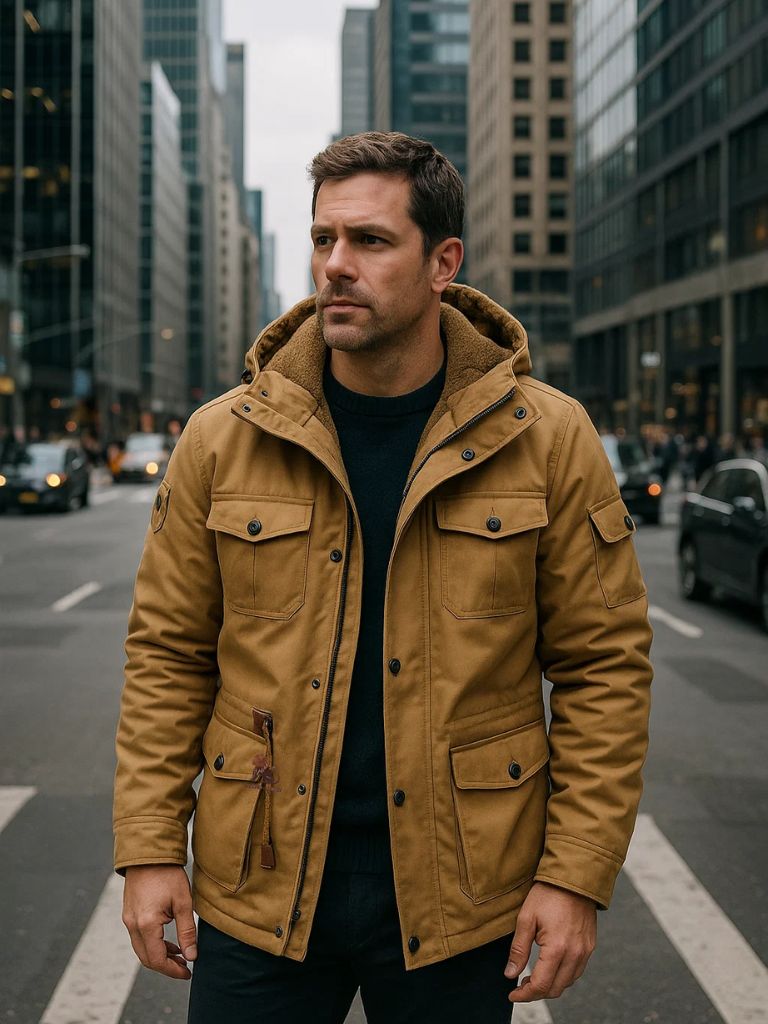 Fleece Hooded Bomber Jacket - Manly Man