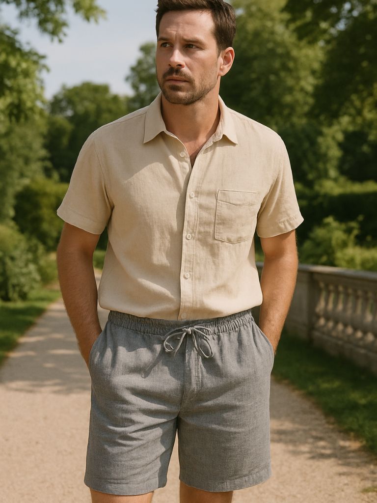 Gris Mariner Linen Shorts - Manly Man