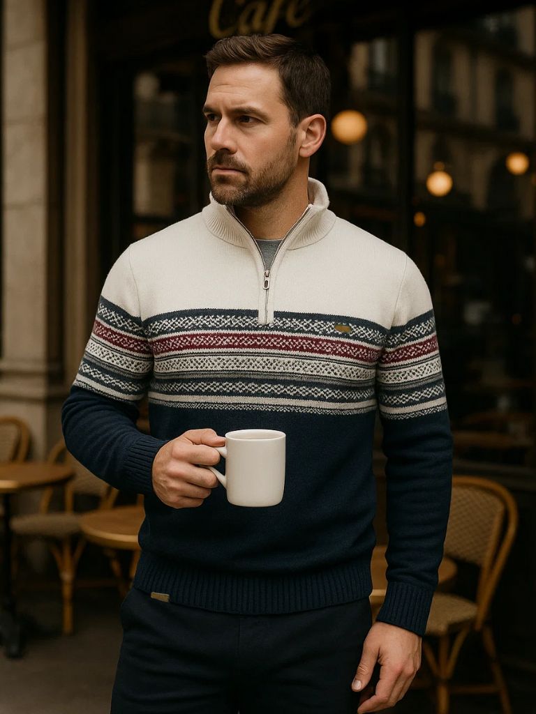 Half Zip Knit Pullover Sweater - Manly Man