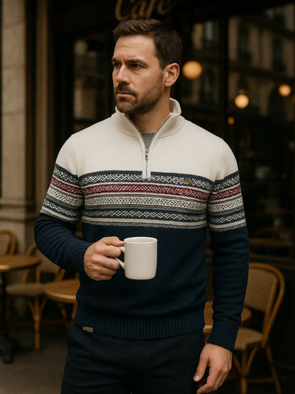 Half Zip Knit Pullover Sweater - Manly Man