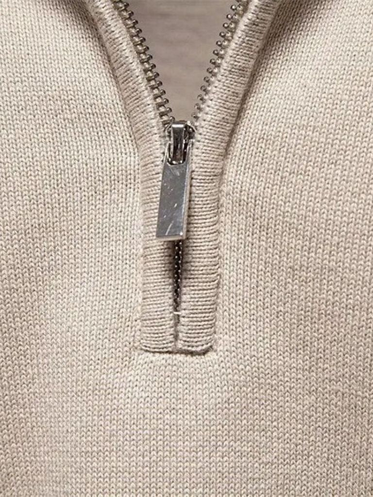 Half Zip Knitwear Solid Color Cardigan Sweater - Manly Man