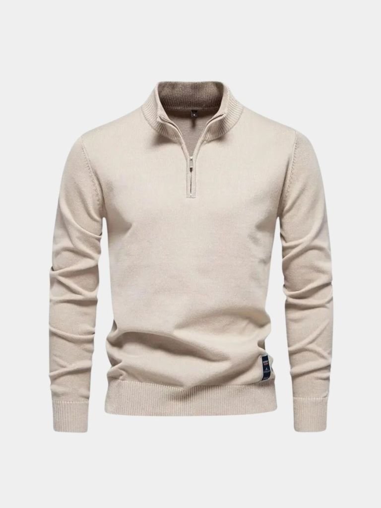 Half Zip Knitwear Solid Color Cardigan Sweater - Manly Man