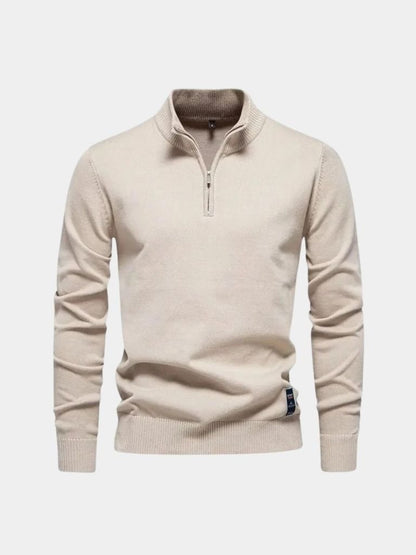 Half Zip Knitwear Solid Color Cardigan Sweater - Manly Man