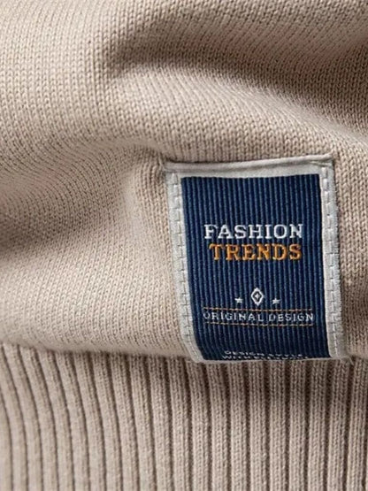 Half Zip Knitwear Solid Color Cardigan Sweater - Manly Man