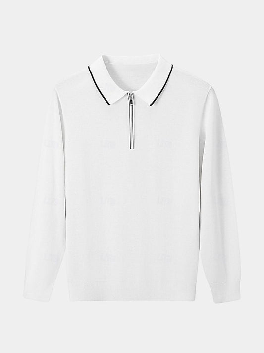 Ivory Elite Long Sleeve Polo – Manly Man