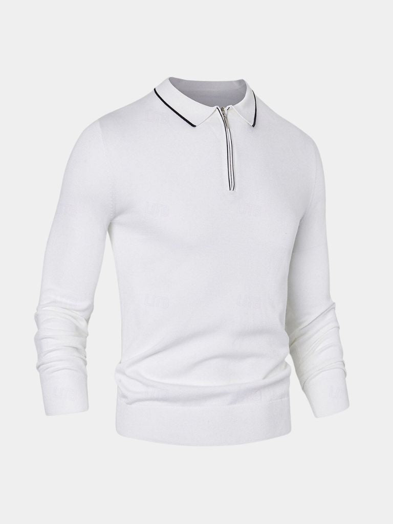 Ivory Elite Long Sleeve Polo – Manly Man