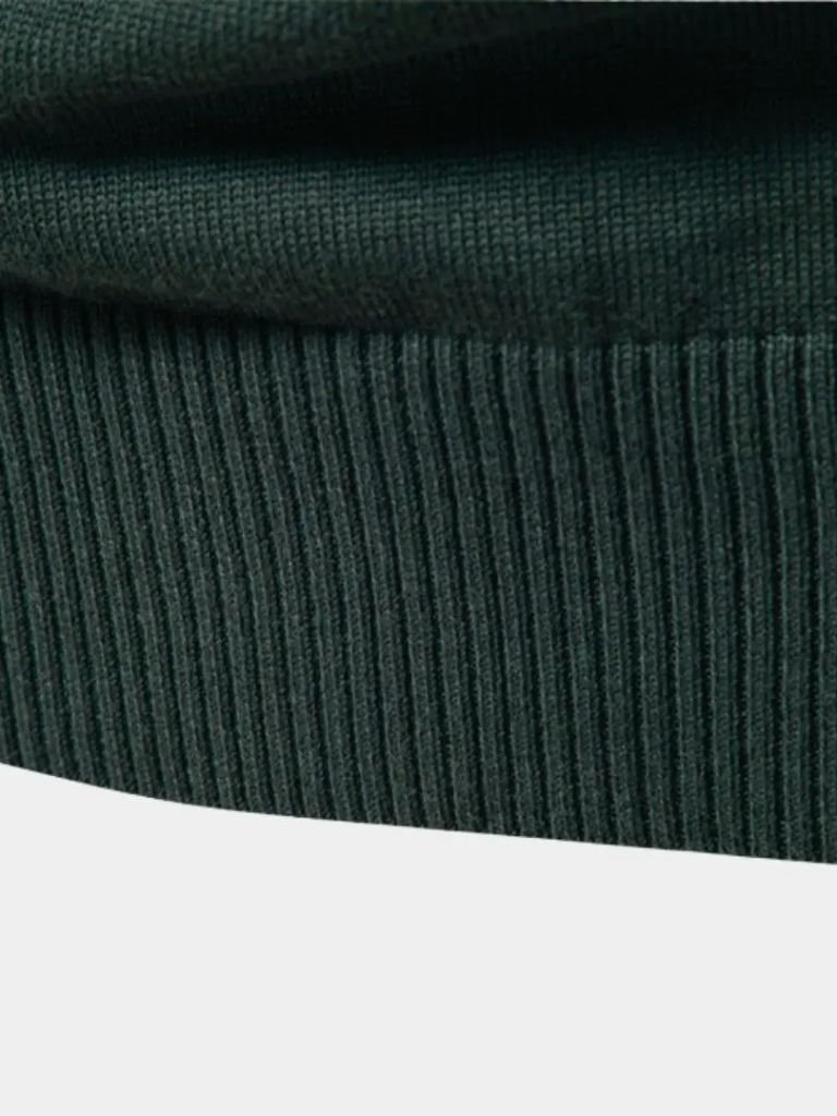 Knit Striped Quarter-Zip Jumper Sweater - Manly Man