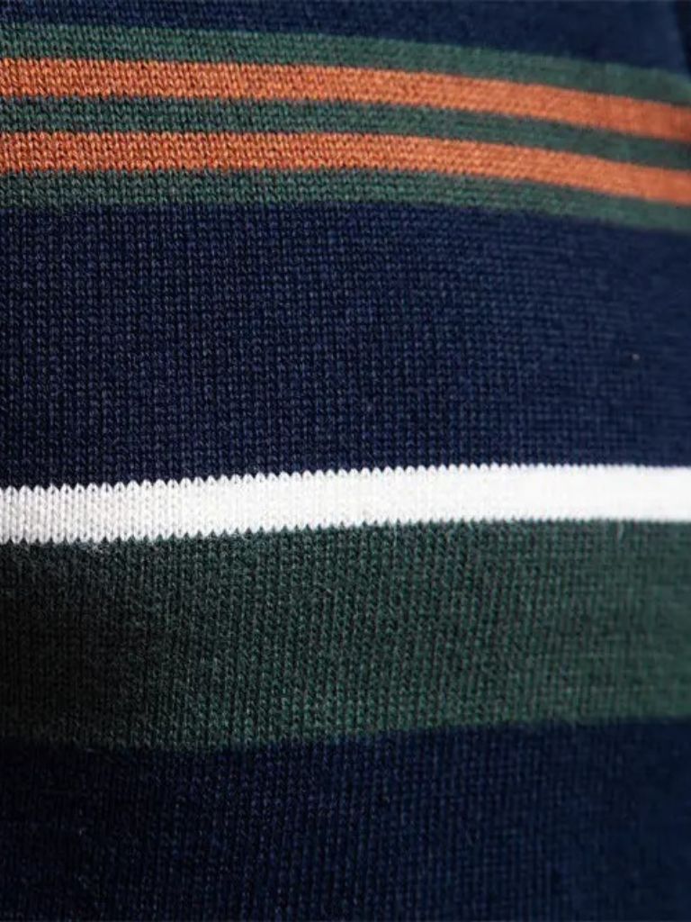Knit Striped Quarter-Zip Jumper Sweater - Manly Man