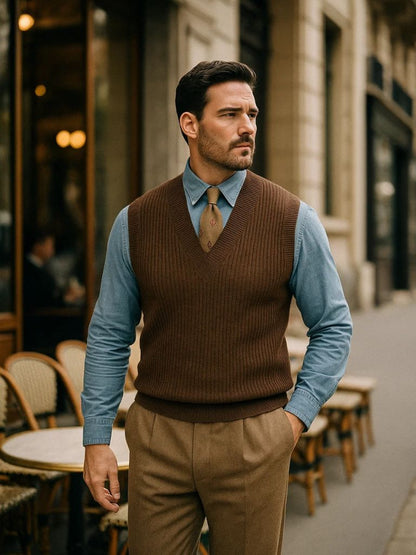 Knit Vest Waistcoat - Manly Man