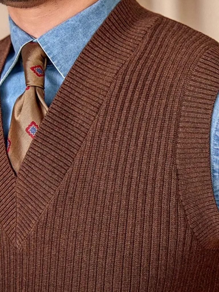 Knit Vest Waistcoat - Manly Man