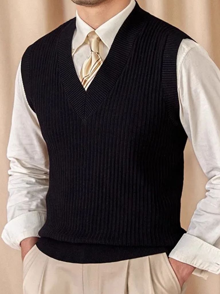 Knit Vest Waistcoat - Manly Man