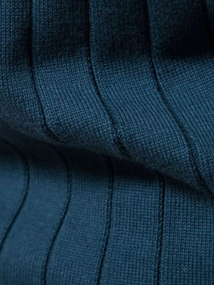 Knit Zipper Jacquard Solid Color Cardigan Sweater - Manly Man