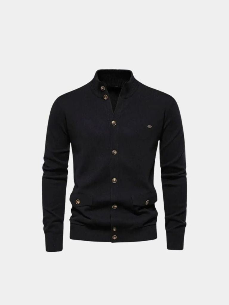 Cárdigan de punto de algodón con cuello alto - Manly Man 