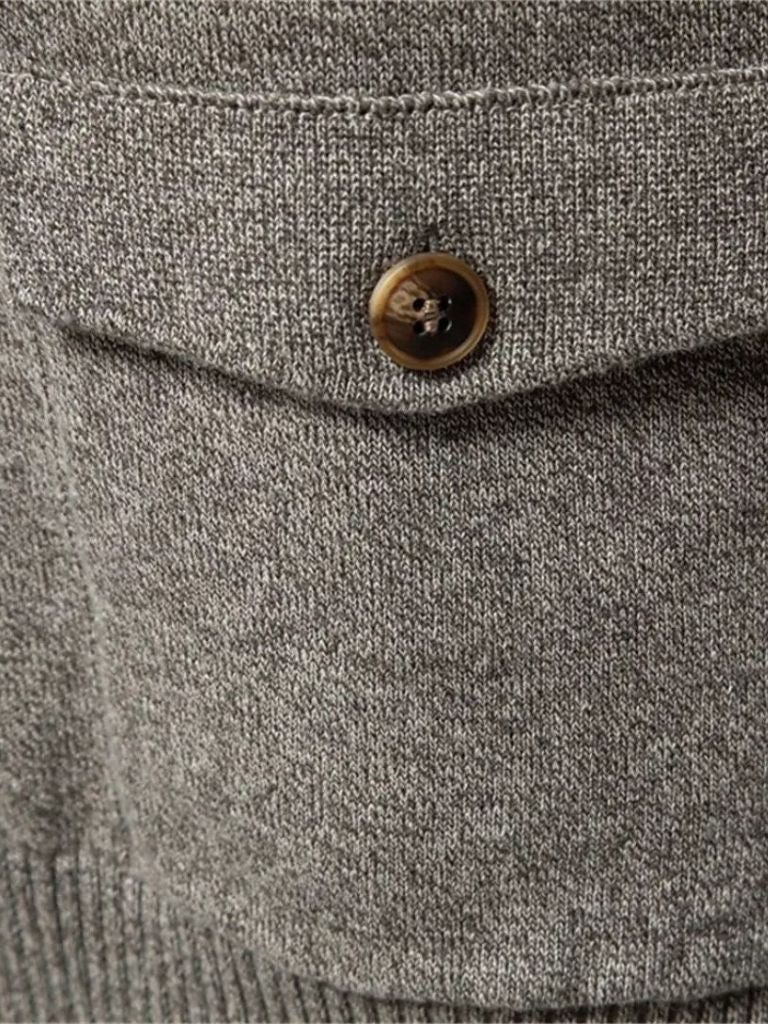 Cárdigan de punto de algodón con cuello alto - Manly Man 