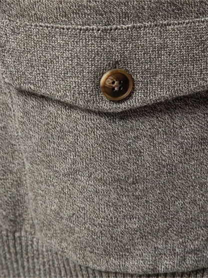 Cárdigan de punto de algodón con cuello alto - Manly Man 