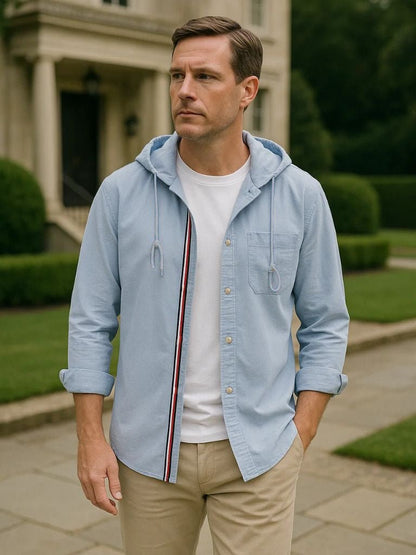Light Covenant Linen Hooded Shirt  – Manly Man