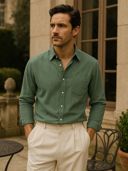 Long Sleeve Essential Linen Shirt - Manly Man
