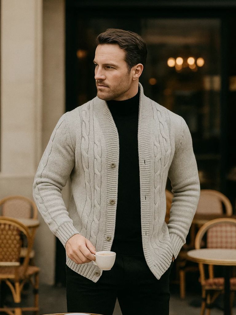 Men's Elegant Knit Cardigan - Manly Man