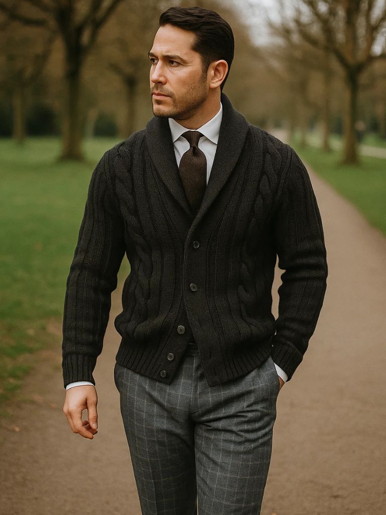 Men's Knitted Cardigan - Manly Man