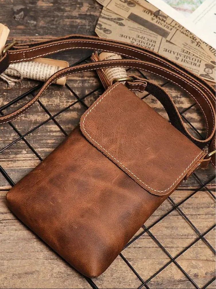 Men's Mini Leather Shoulder Bag - Manly Man