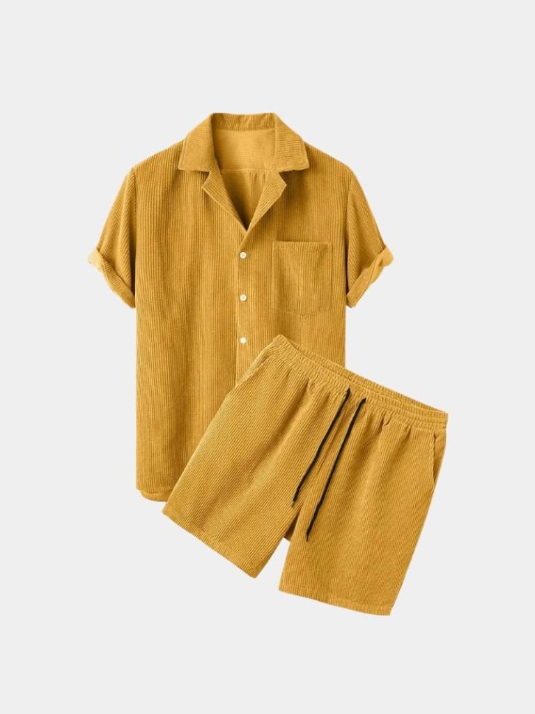 Minimalist Corduroy Set Shorts and Shirt - Manly Man
