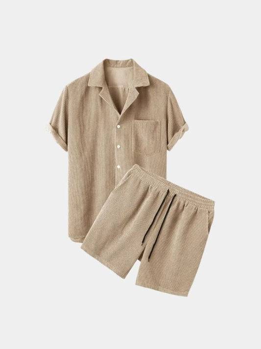 Minimalist Corduroy Set Shorts and Shirt - Manly Man