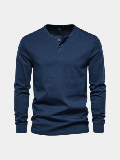 Minimalist Henley Neck Long Sleeve T-Shirt - Manly Man