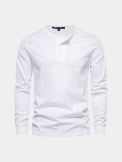 Minimalist Henley Neck Long Sleeve T-Shirt - Manly Man