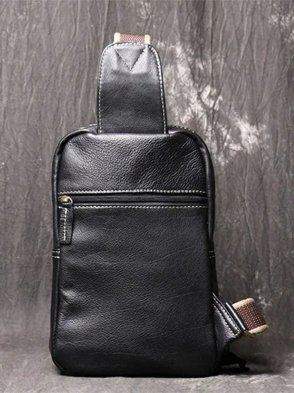 Minimalist Leather Shoulder Bag - Manly Man