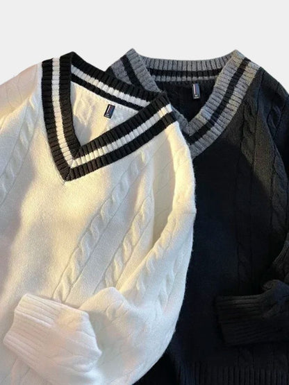 Minimalist V-Neck Sweater - Manly Man