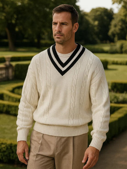 Minimalist V-Neck Sweater - Manly Man