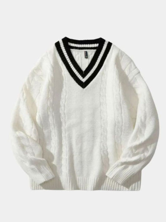 Minimalist V-Neck Sweater - Manly Man