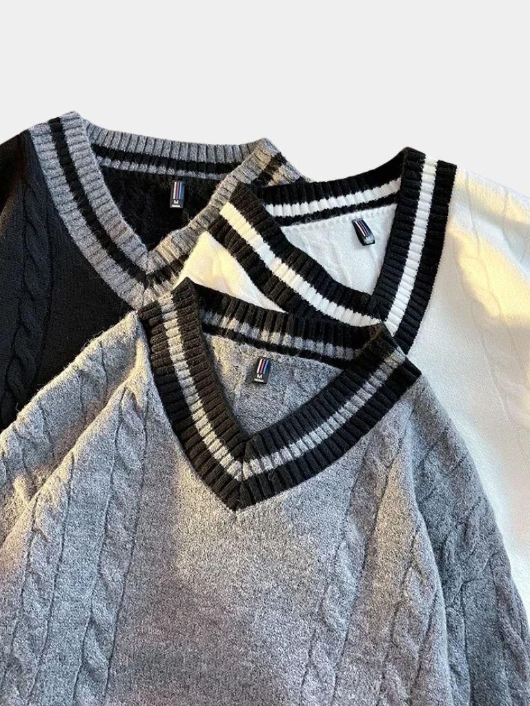 Minimalist V-Neck Sweater - Manly Man