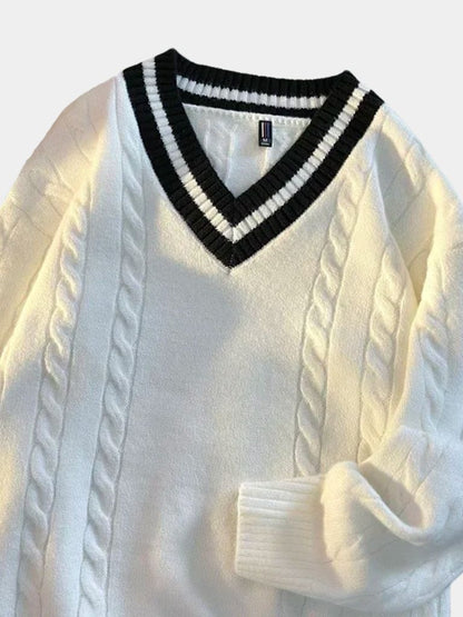 Minimalist V-Neck Sweater - Manly Man