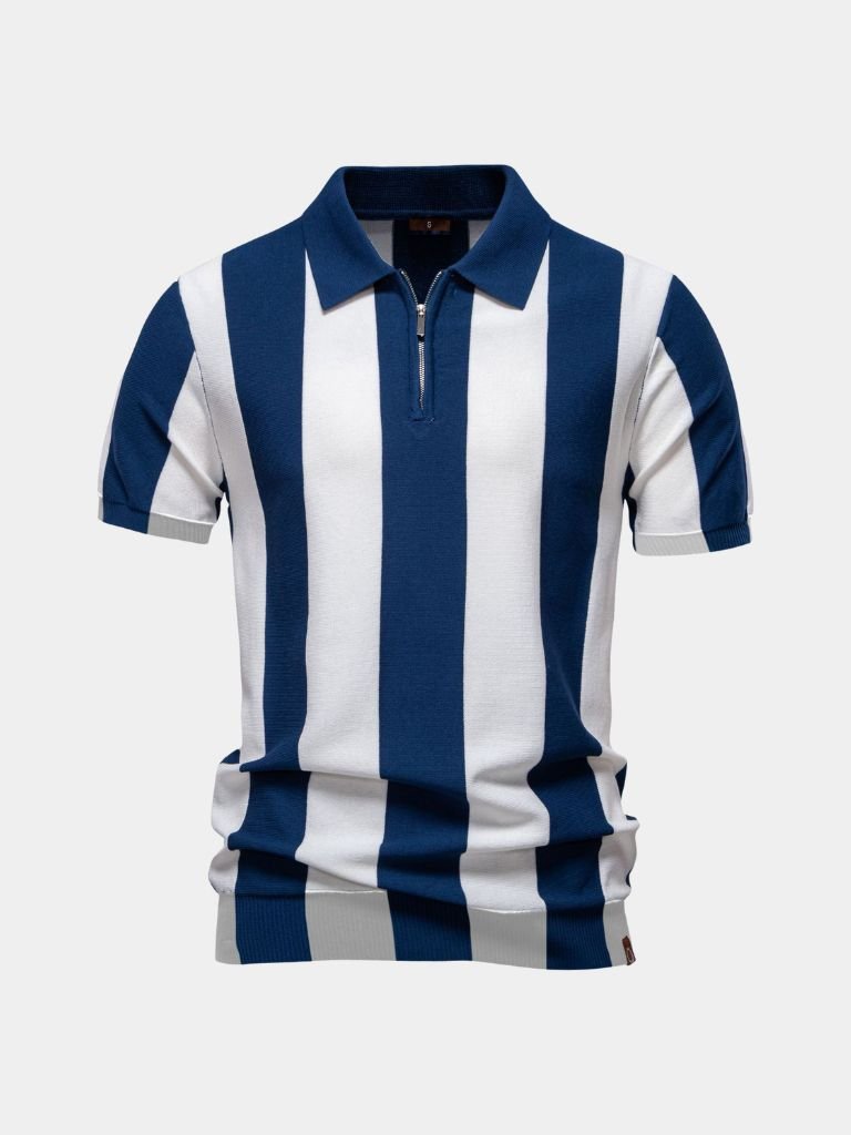 Navy Stripe Polo - Manly Man