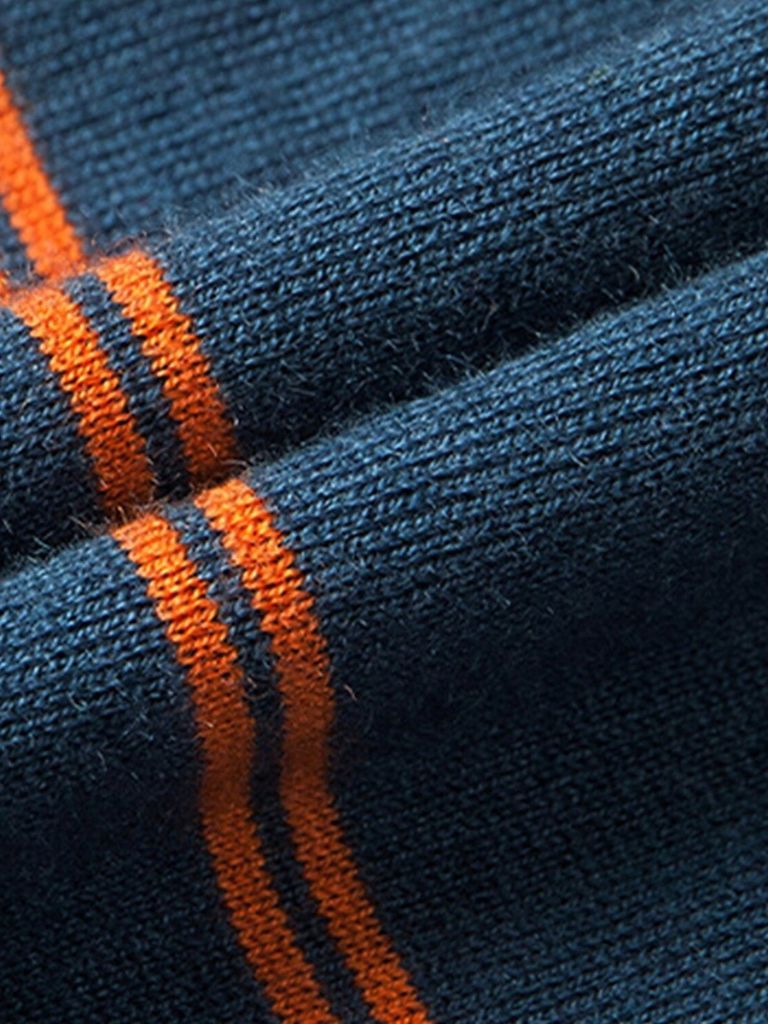 Navy Sunset Striped Polo - Manly Man